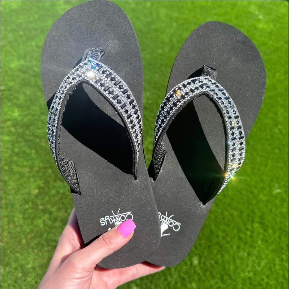 Corkys Hibiscus Crystal Flip Flops